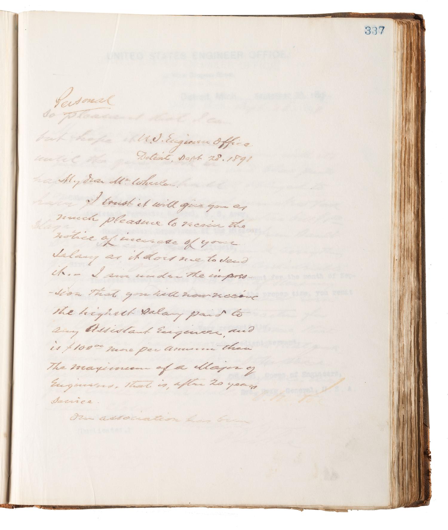 [ENGINEERING] -- [CIVIL WAR]. Group of 3 letterpress copybooks containing ca 1885-1895 correspondence of US Army officer and engineer Orlando Metcalf Poe (1832-1895).