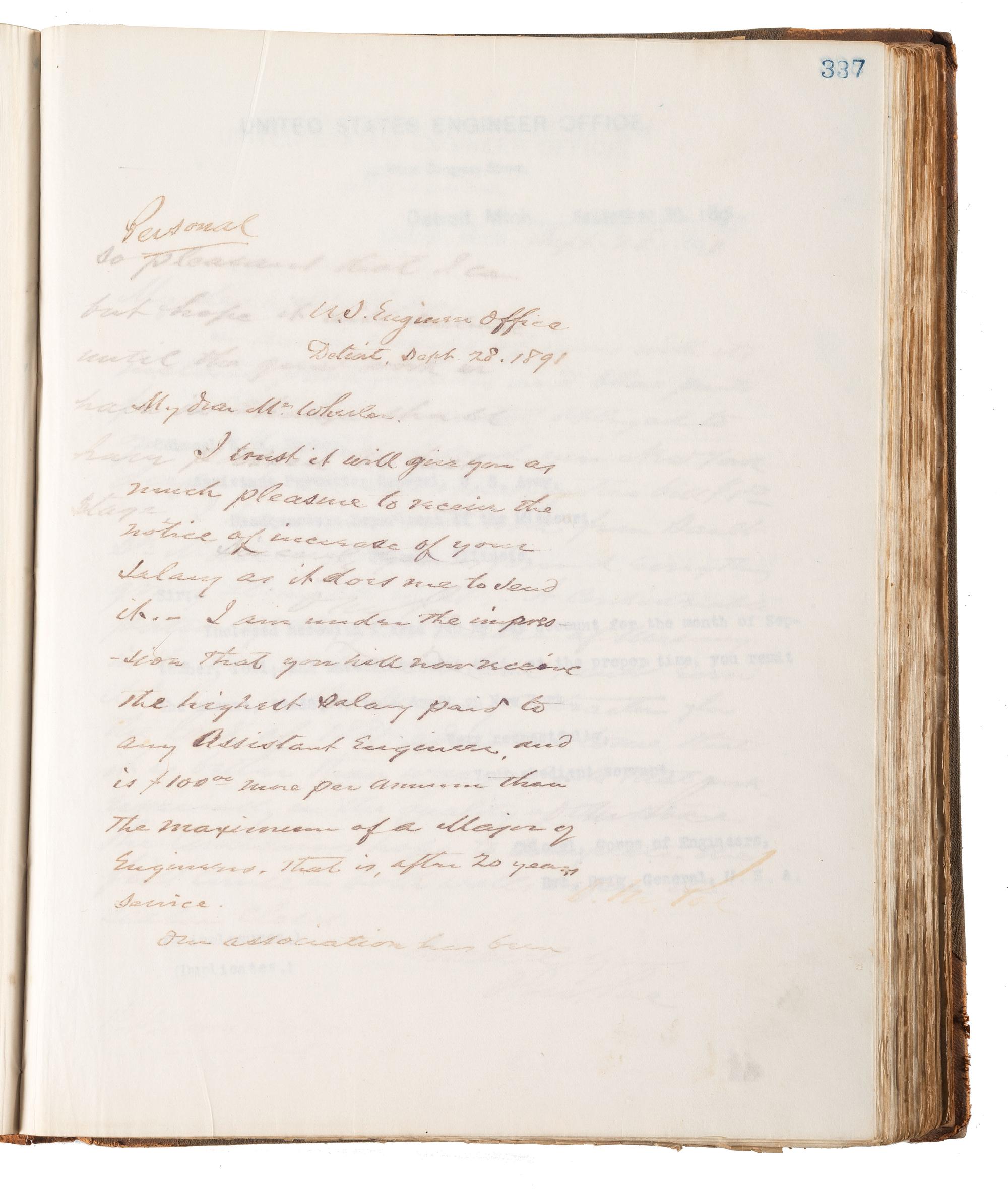 [ENGINEERING] -- [CIVIL WAR]. Group of 3 letterpress copybooks containing ca 1885-1895 correspondence of US Army officer and engineer Orlando Metcalf Poe (1832-1895).