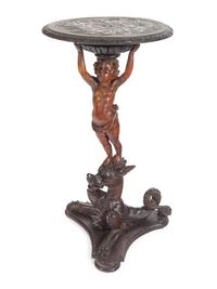 A Venetian Carved Walnut Figural Table