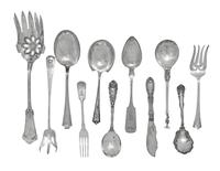 A Large Collection of American Silver and Coin Silver Flatware Articles