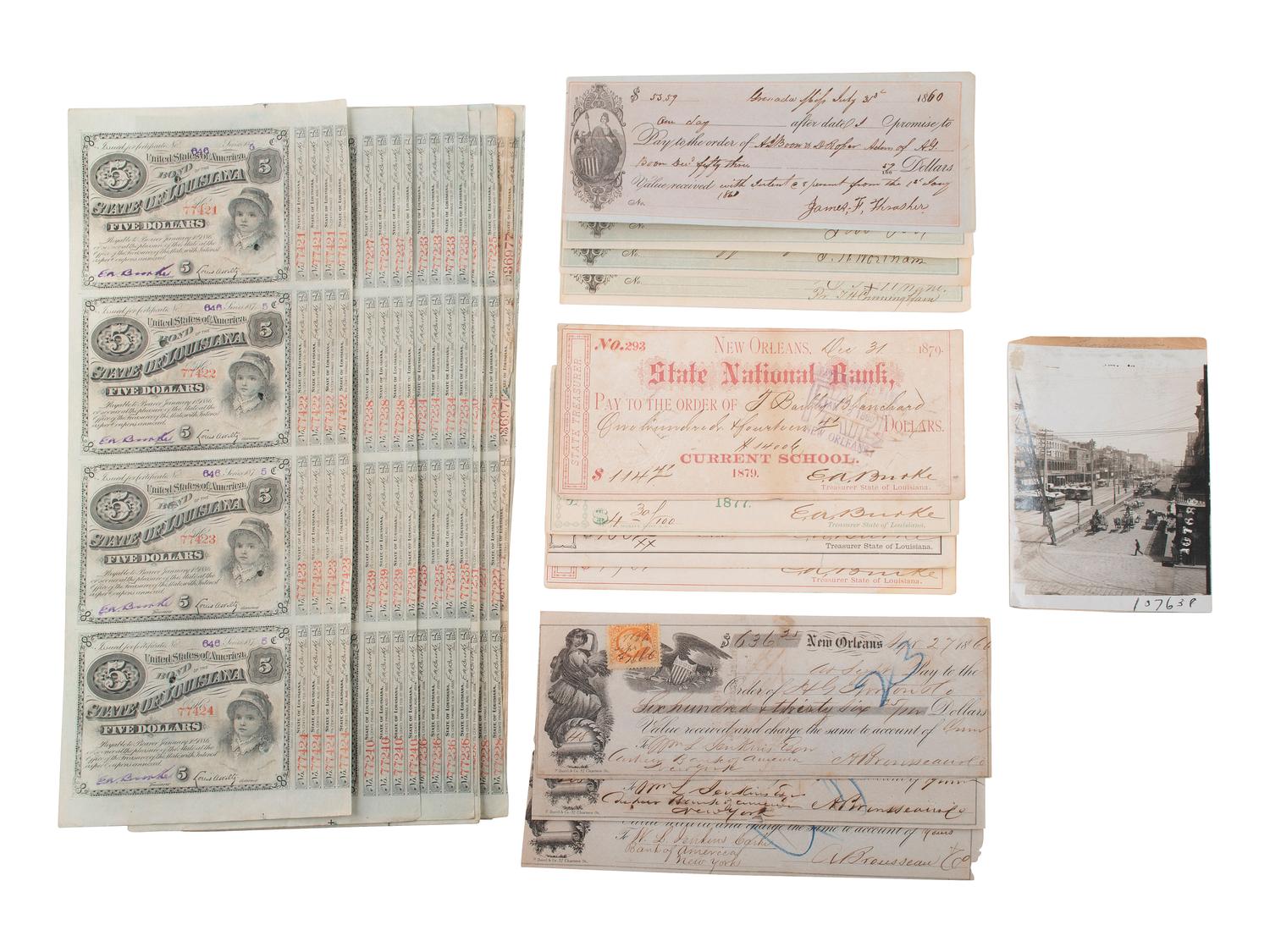 [LOUISIANA]. Ephemera related to New Orleans and the state of Louisiana, including: