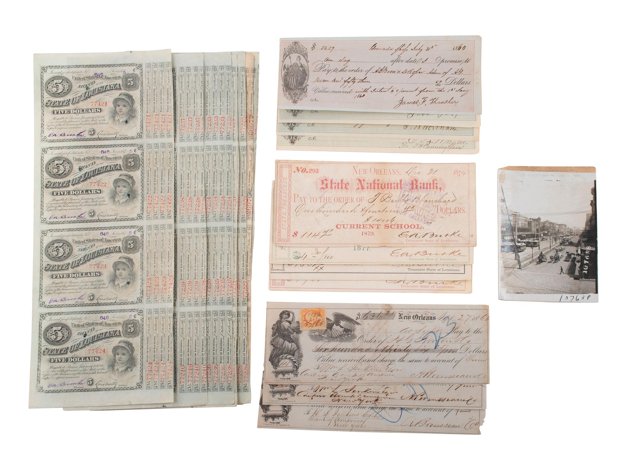 [LOUISIANA]. Ephemera related to New Orleans and the state of Louisiana, including: