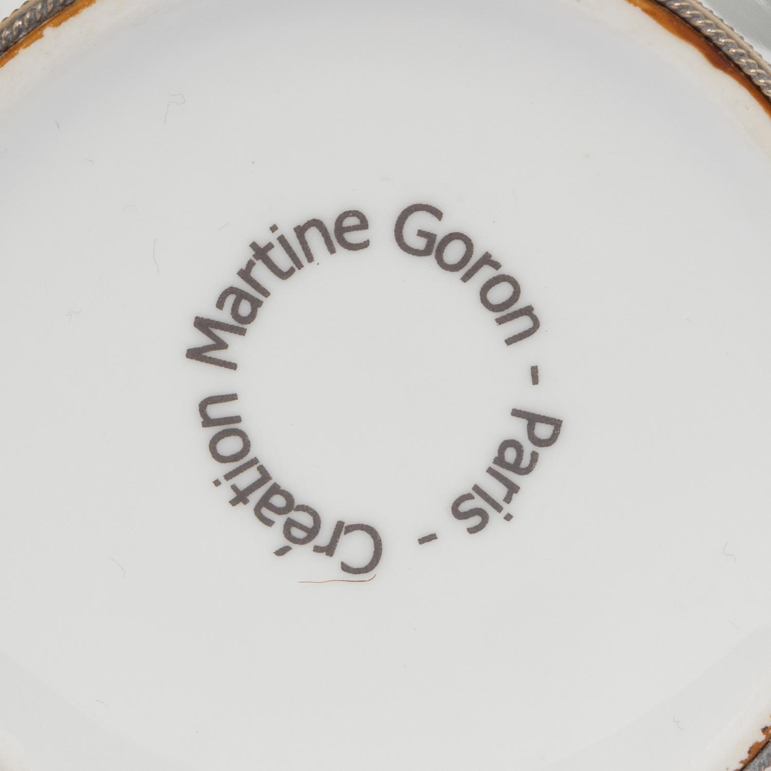 A Martine Goron Limoges Porcelain Three-Piece Tea Service
