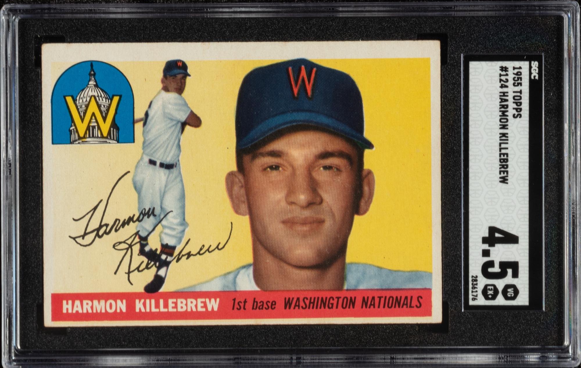 A 1955 Topps Harmon Killebrew Rookie Baseball Card No. 124 (SGC 4.5 VG/EX+)