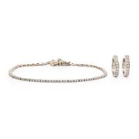 White Gold and Diamond Bracelet and Earrings