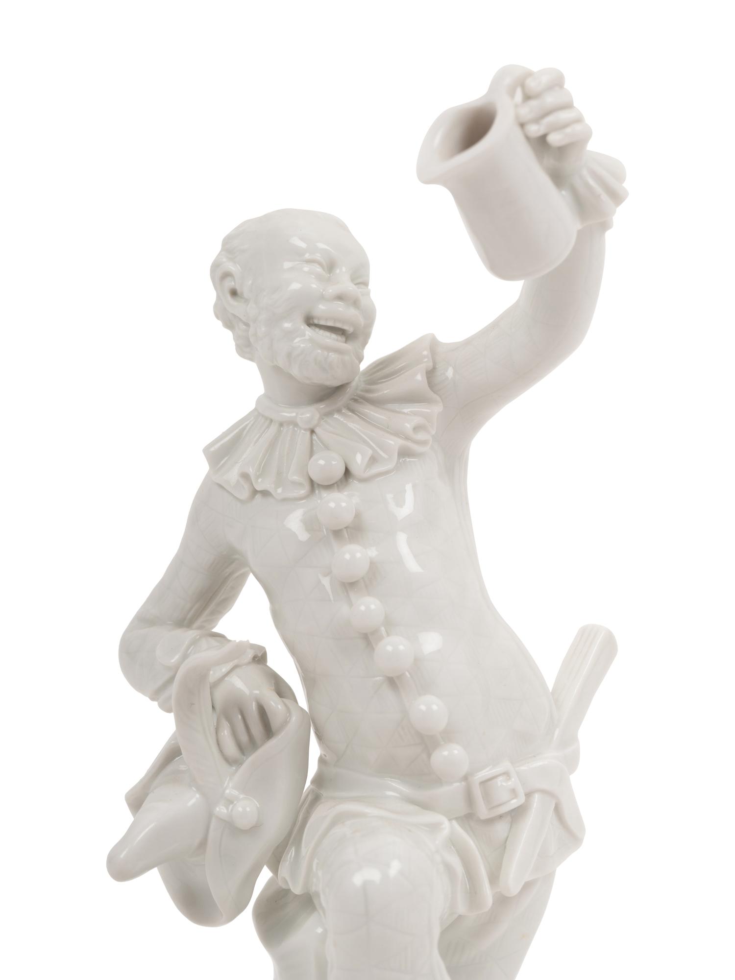A Meissen Blanc-de-Chine Figure of a Dancing Man with a Tankard