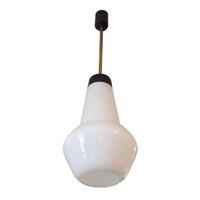 A Mid-Century Brass Pendant Light 9" W x 9" D x 32" H — Italy, Mid-20th Century