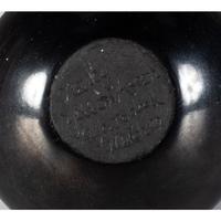 Miniature Blackware Pottery Vase, Carved with Avanyu , 1977