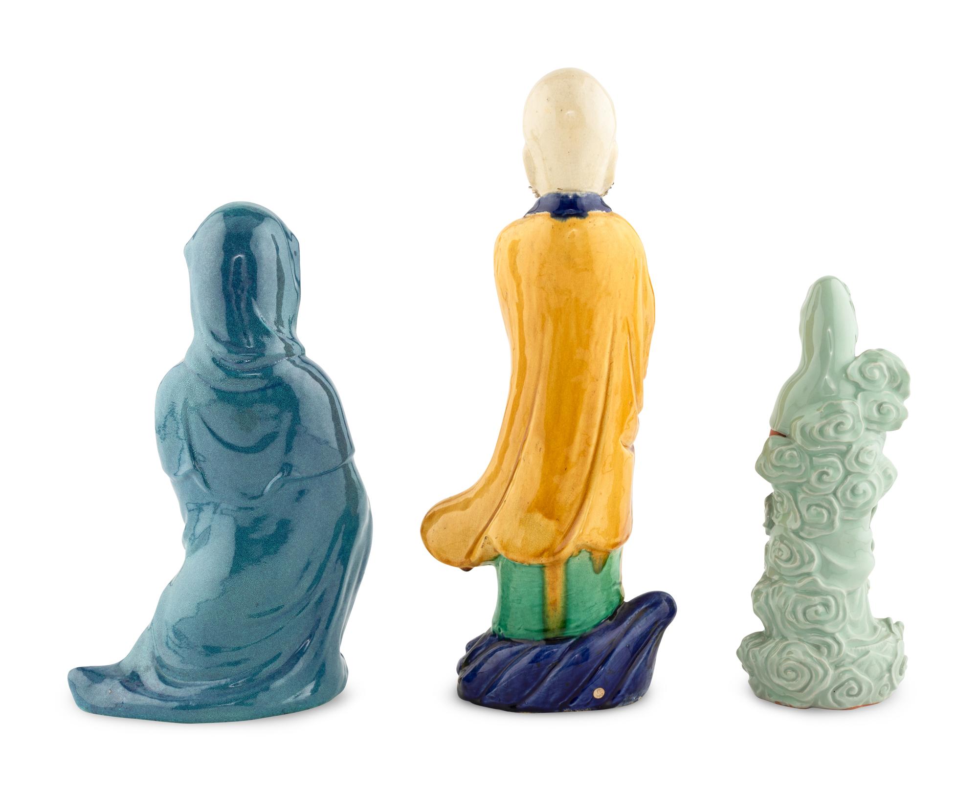 Three Chinese Porcelain Figures of Immortals
