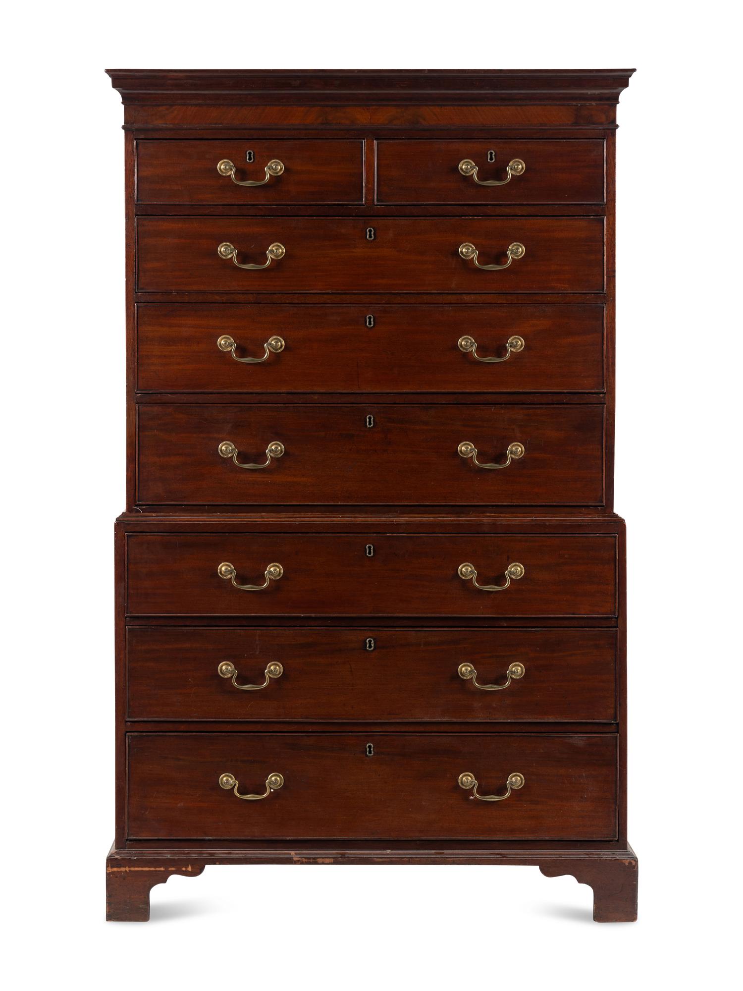 A George III Figured Mahogany Chest on Chest