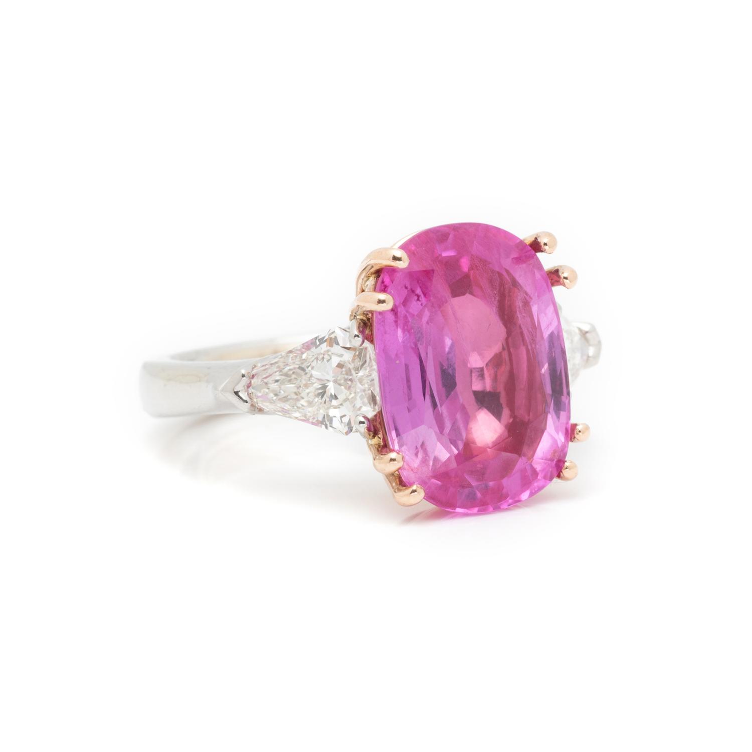 PINK SAPPHIRE AND DIAMOND RING