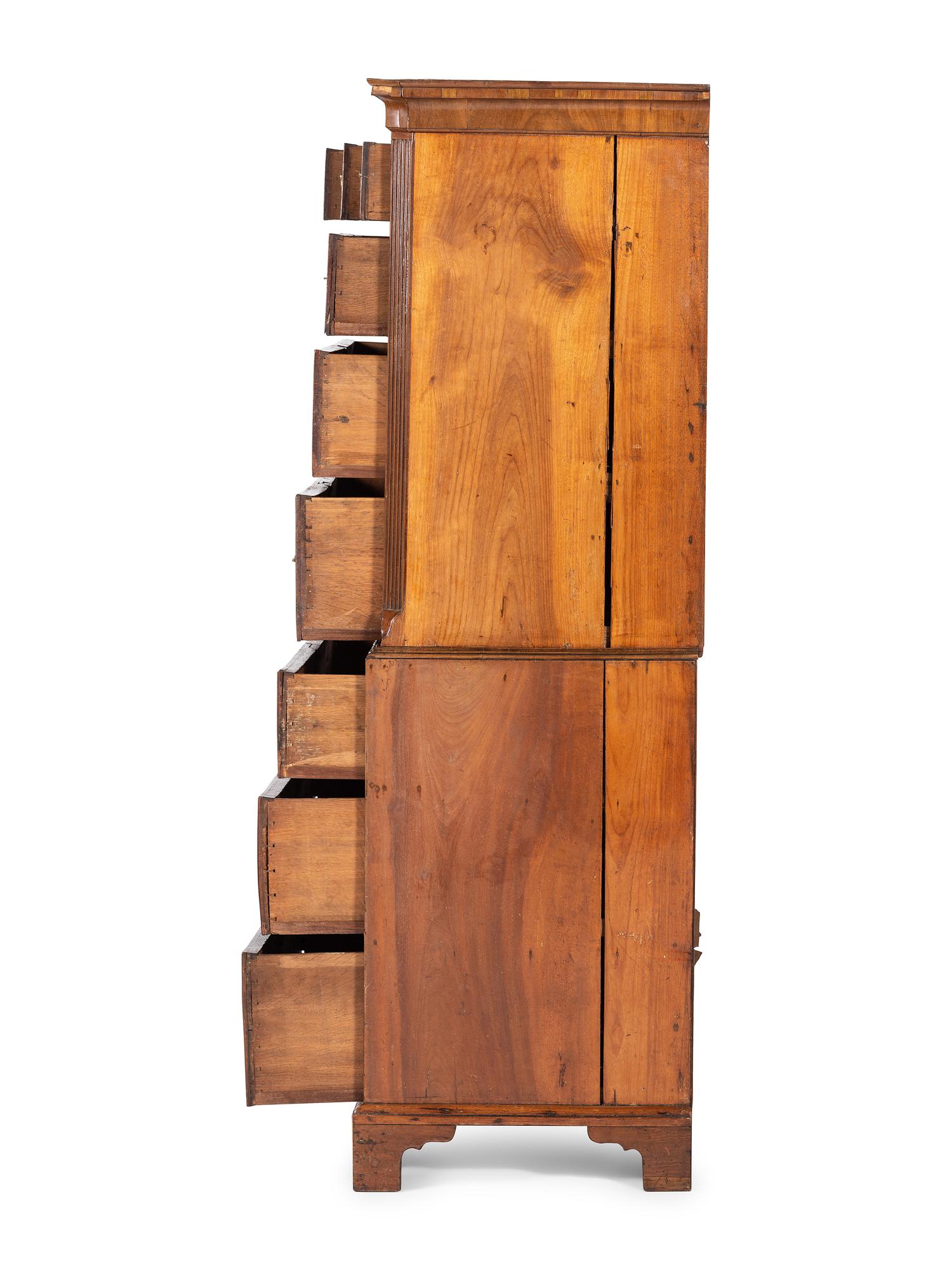 A George I Walnut Chest on Chest