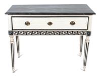 A Neoclassical Painted Console Table Height 32 1/2 x width 42 1/2 x depth 21 inches. — 19TH CENTURY WITH LATER PAINT