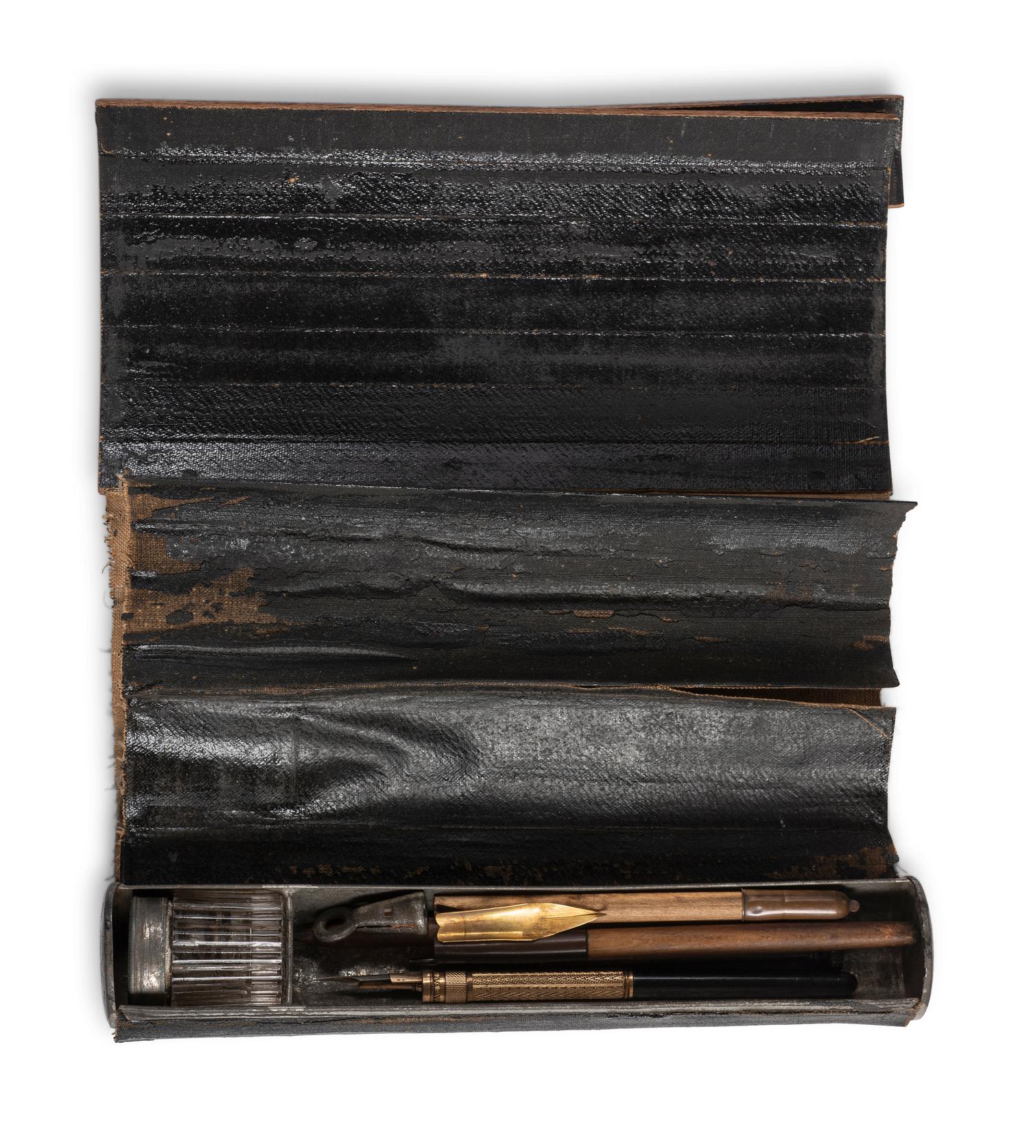 Orrin W. Clark, Company H, 60th Massachusetts Volunteer Infantry Regiment. Civil War-era writing kit patented by George Hathaway, 1861.