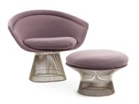 A Lounge Chair and Ottoman, Warren Platner for Knoll Height of chair 30 1/8 x width 36 1/8 x depth 26 1/8 inches.