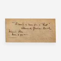 [Science, Medicine & Mathematics] Bell, Alexander Graham Group of 2 Signed Items