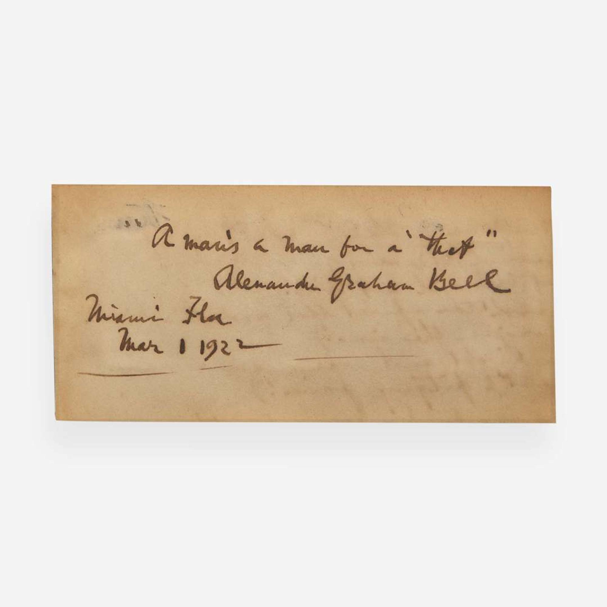 [Science, Medicine & Mathematics] Bell, Alexander Graham Group of 2 Signed Items