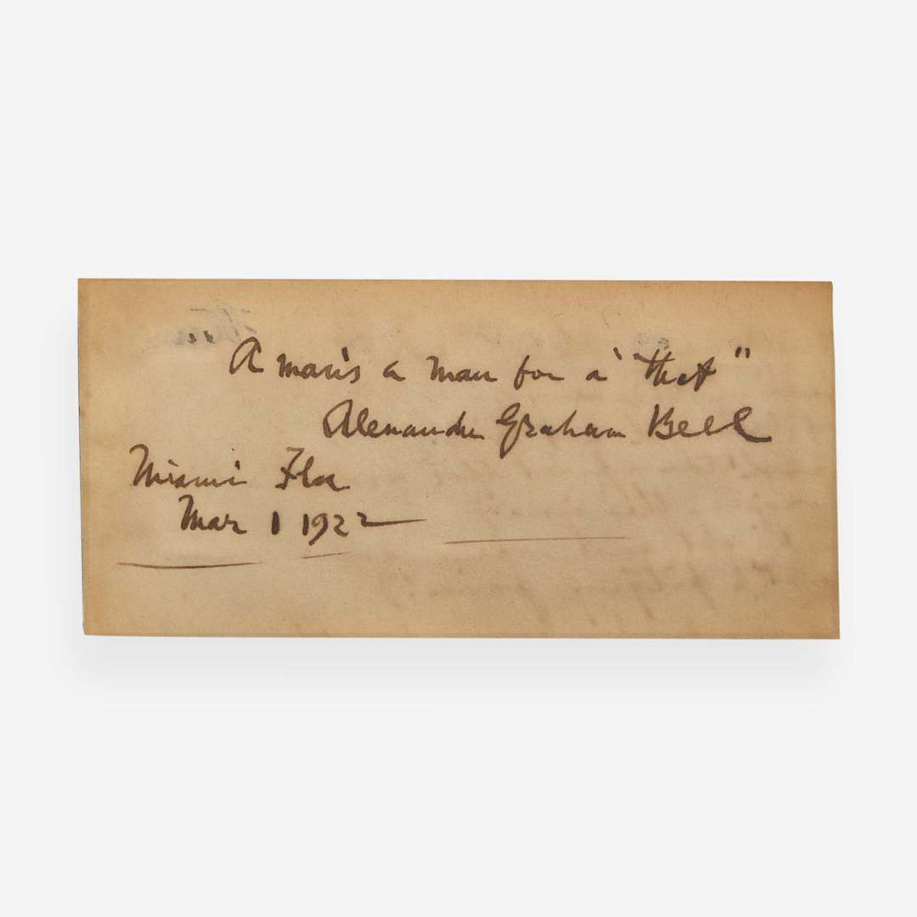 [Science, Medicine & Mathematics] Bell, Alexander Graham Group of 2 Signed Items