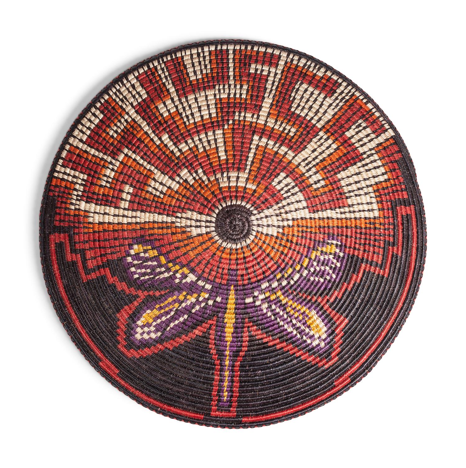 Dragonfly Dreams , Polychrome Basketry Tray