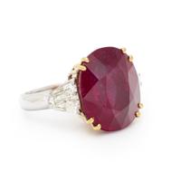 COMPOSITE RUBY AND DIAMOND RING