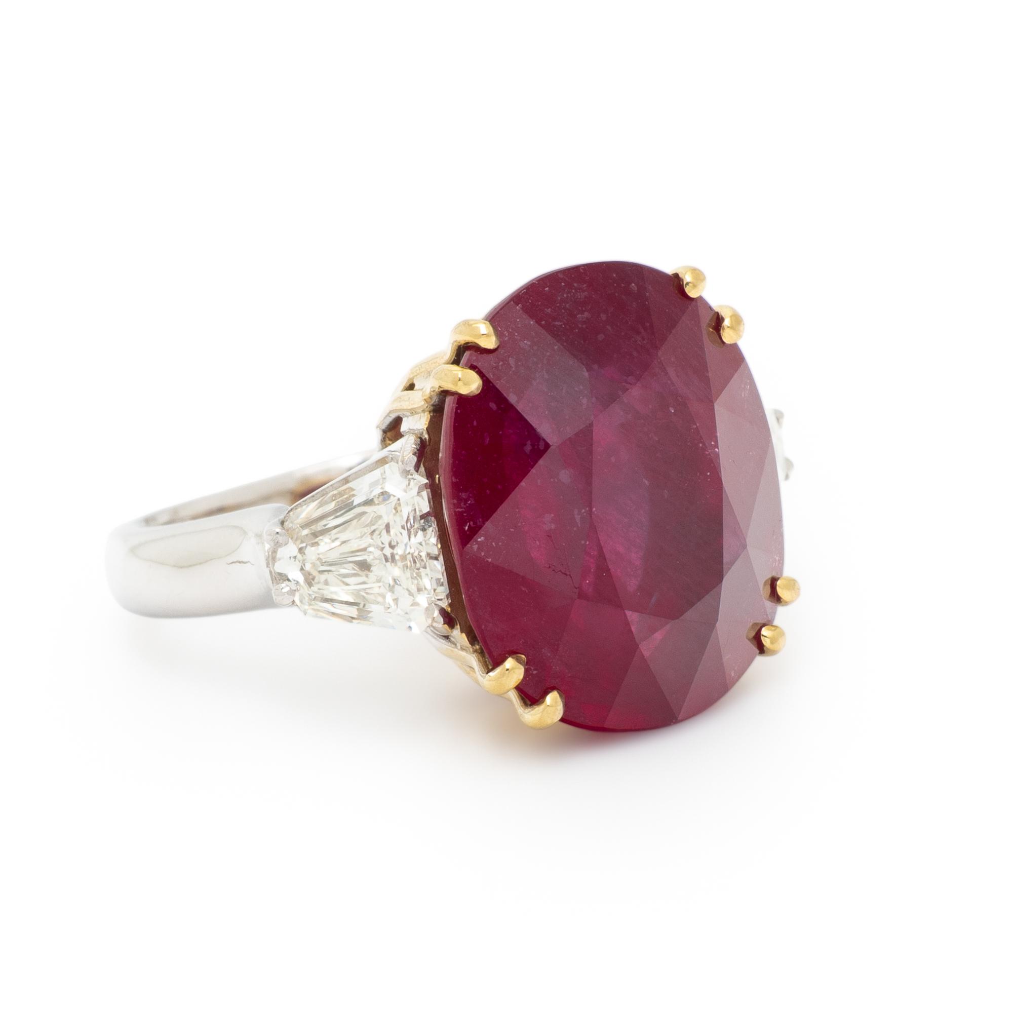 COMPOSITE RUBY AND DIAMOND RING
