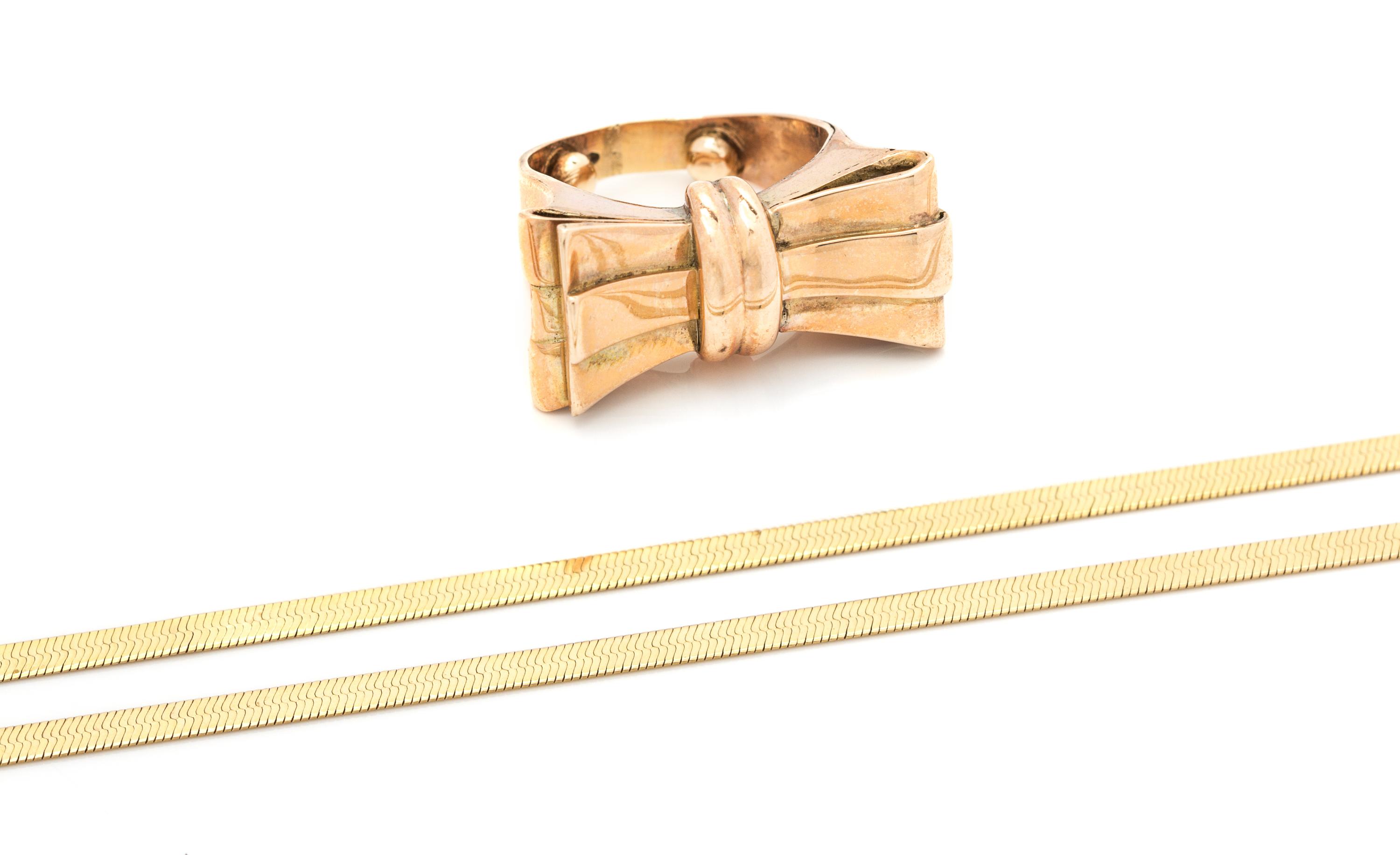 A Collection of 14 Karat Gold Jewelry, 10.60 dwts.
