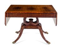 A Regency Brass Mounted, Burlwood Banded and Inlaid Rosewood Sofa Table