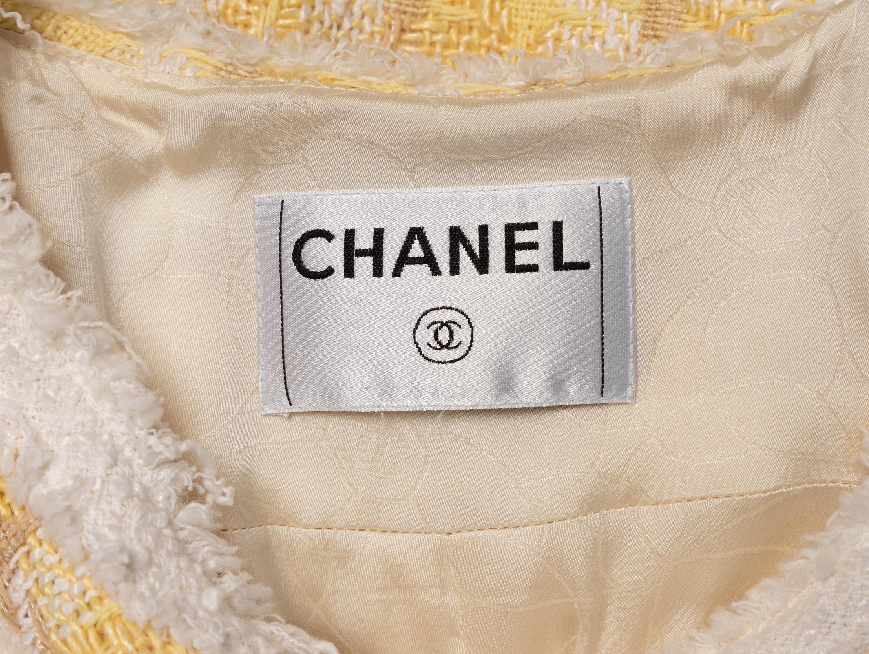 Chanel, Plaid Yellow Tweed Jacket