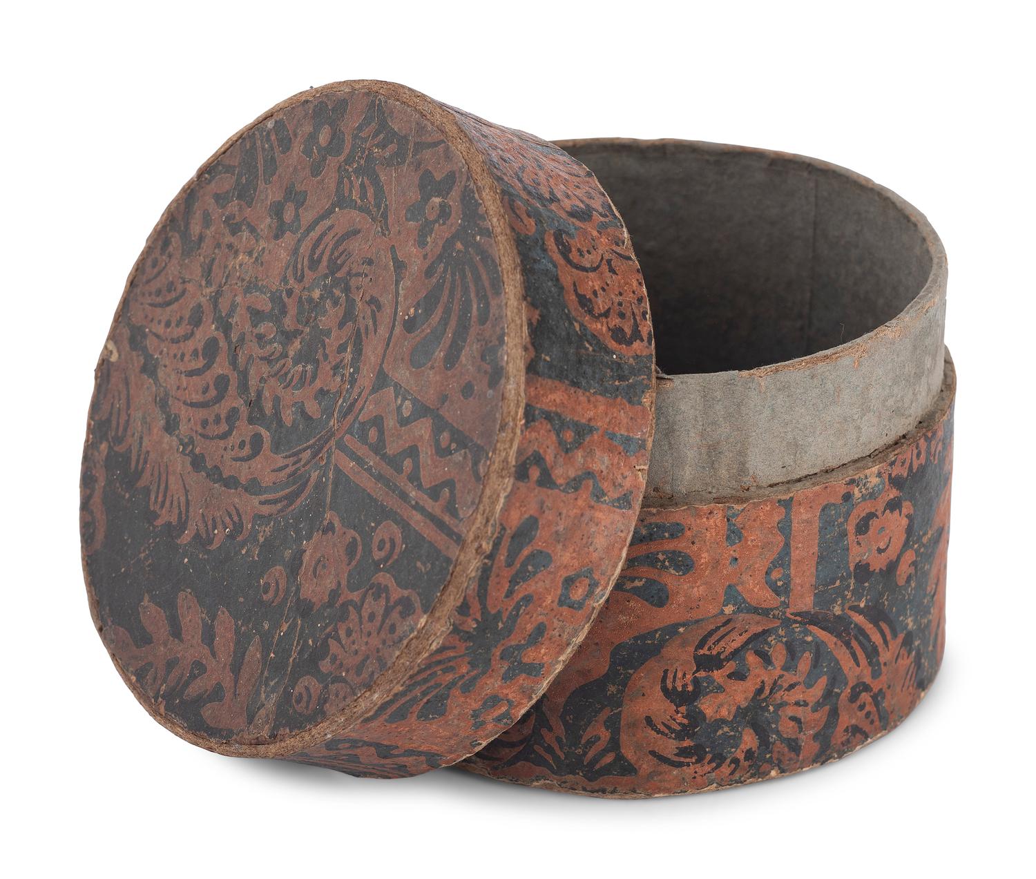 Three Round Paint Decorated Boxes