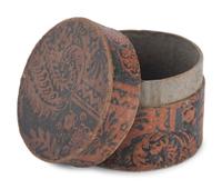 Three Round Paint Decorated Boxes