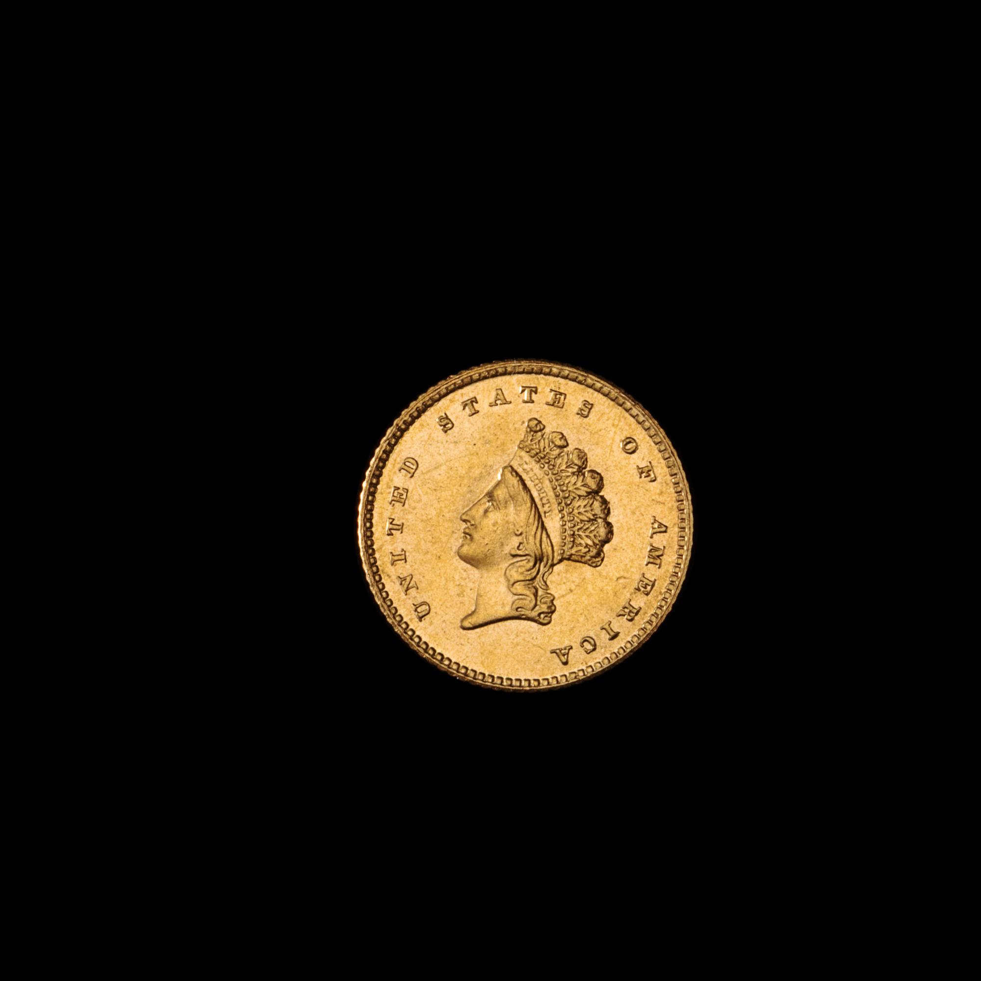 A United States 1854 Liberty Head: Type 2 $1 Gold Coin