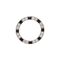 DIAMOND AND ONYX CIRCLE BROOCH