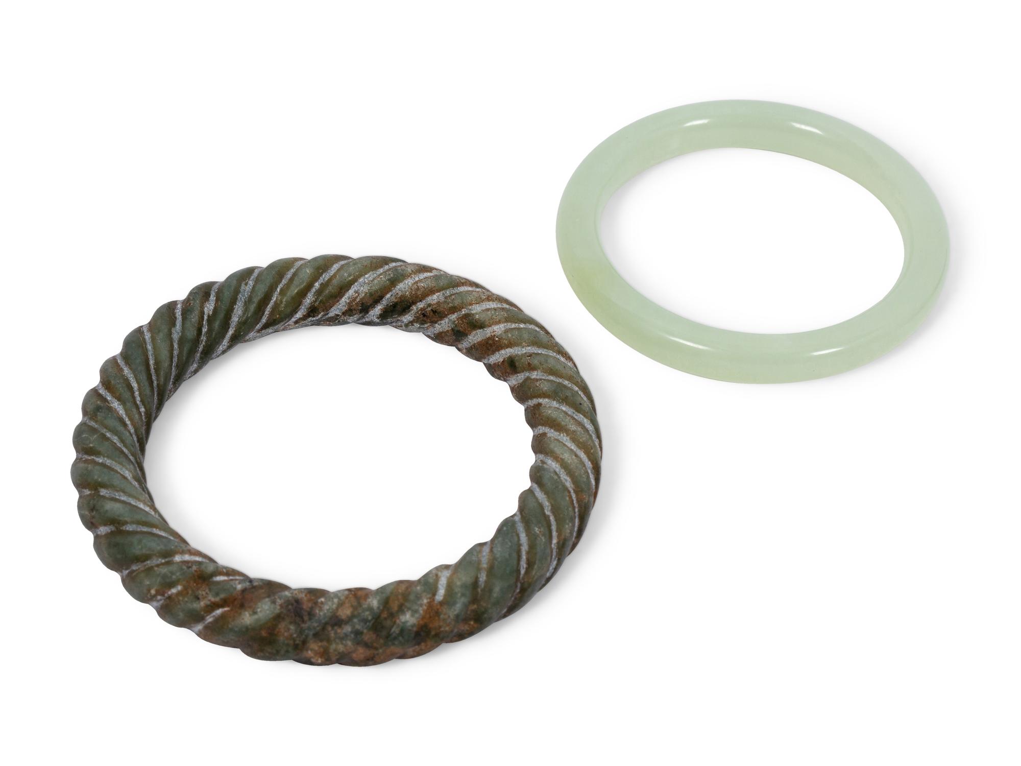 A Group of Six Chinese Jade Bracelets