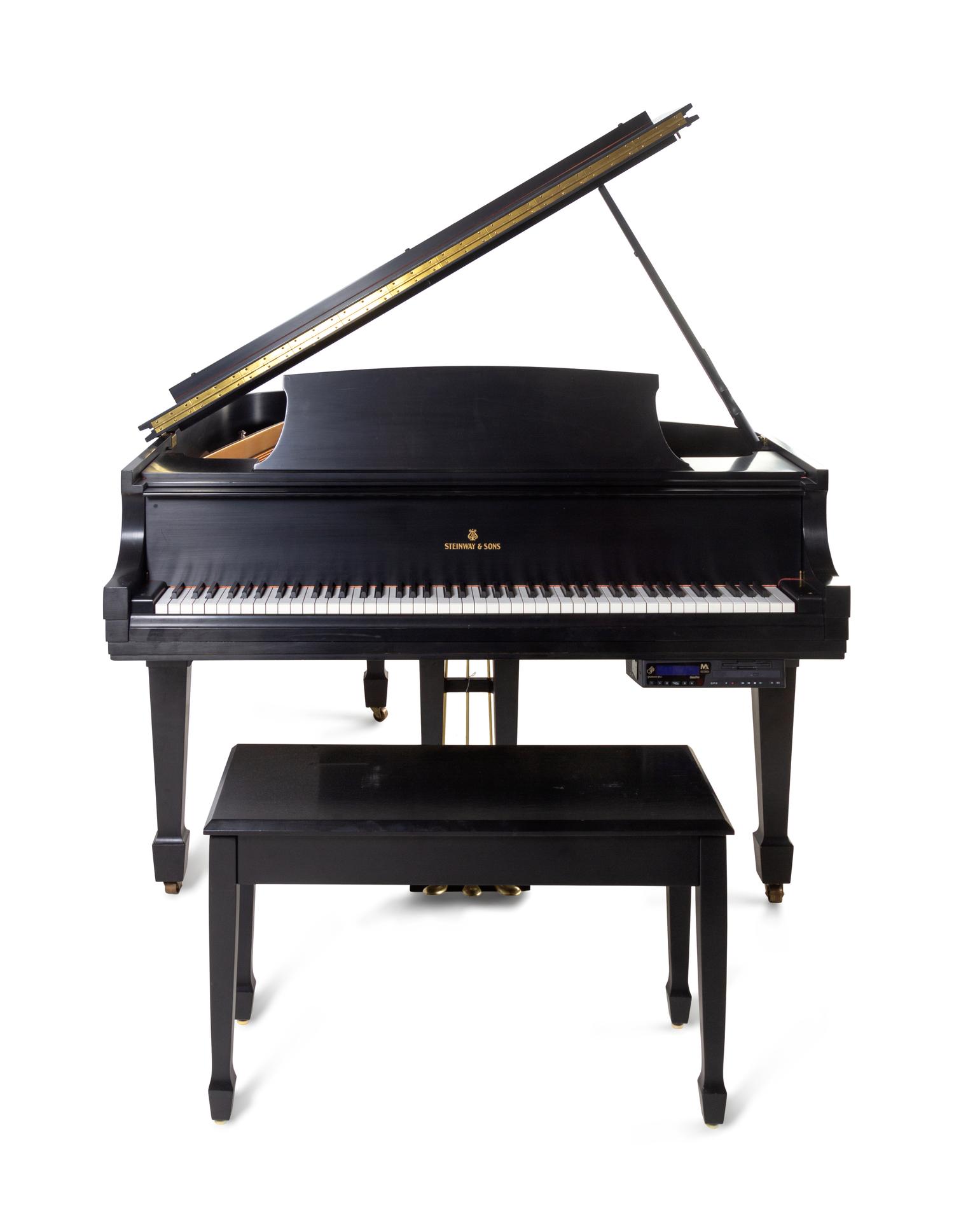 A Steinway & Sons Black Lacquered Baby Grand Piano