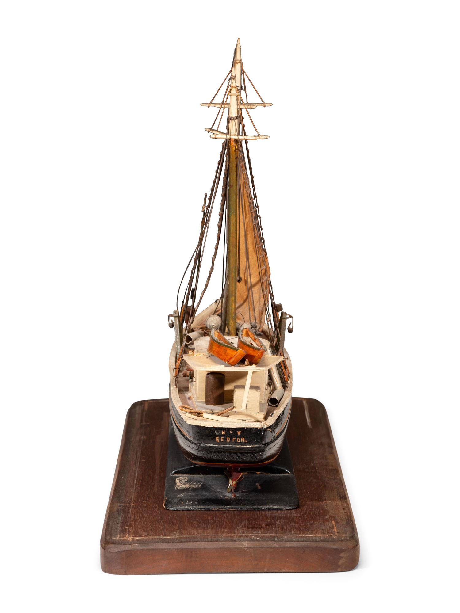 A Carved and Painted Wood Great Lakes Ship Model