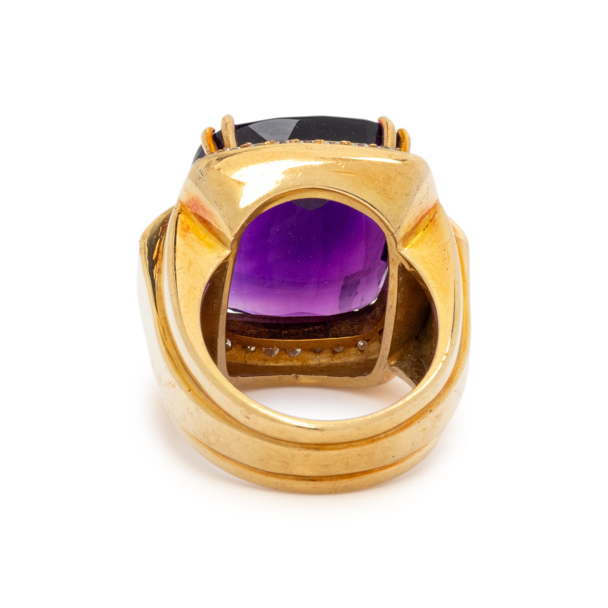 H. STERN, AMETHYST AND DIAMOND RING