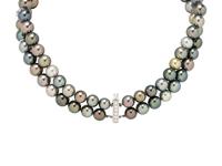 MIKIMOTO, DOUBLE STRAND CULTURED PEARL CHOKER WITH PEARL DROP