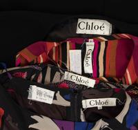Seven Chloé Separates: Two Sleeveless Tops, One Three-Piece Ensemble, One Skirt, and One Jacket