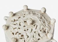 A Pair of Chinese Dehua Porcelain "Marco Polo" Covered Censers