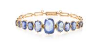 An Antique Yellow Gold and Sapphire Bracelet, 7.00 dwts.