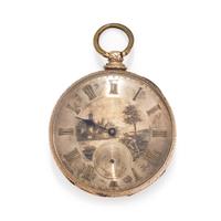 M.J. TOBIAS, GOLD-FILLED OPEN FACE POCKET WATCH