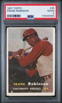 A 1957 Topps Frank Robinson Rookie Baseball Card No. 35 (PSA 2 GOOD)