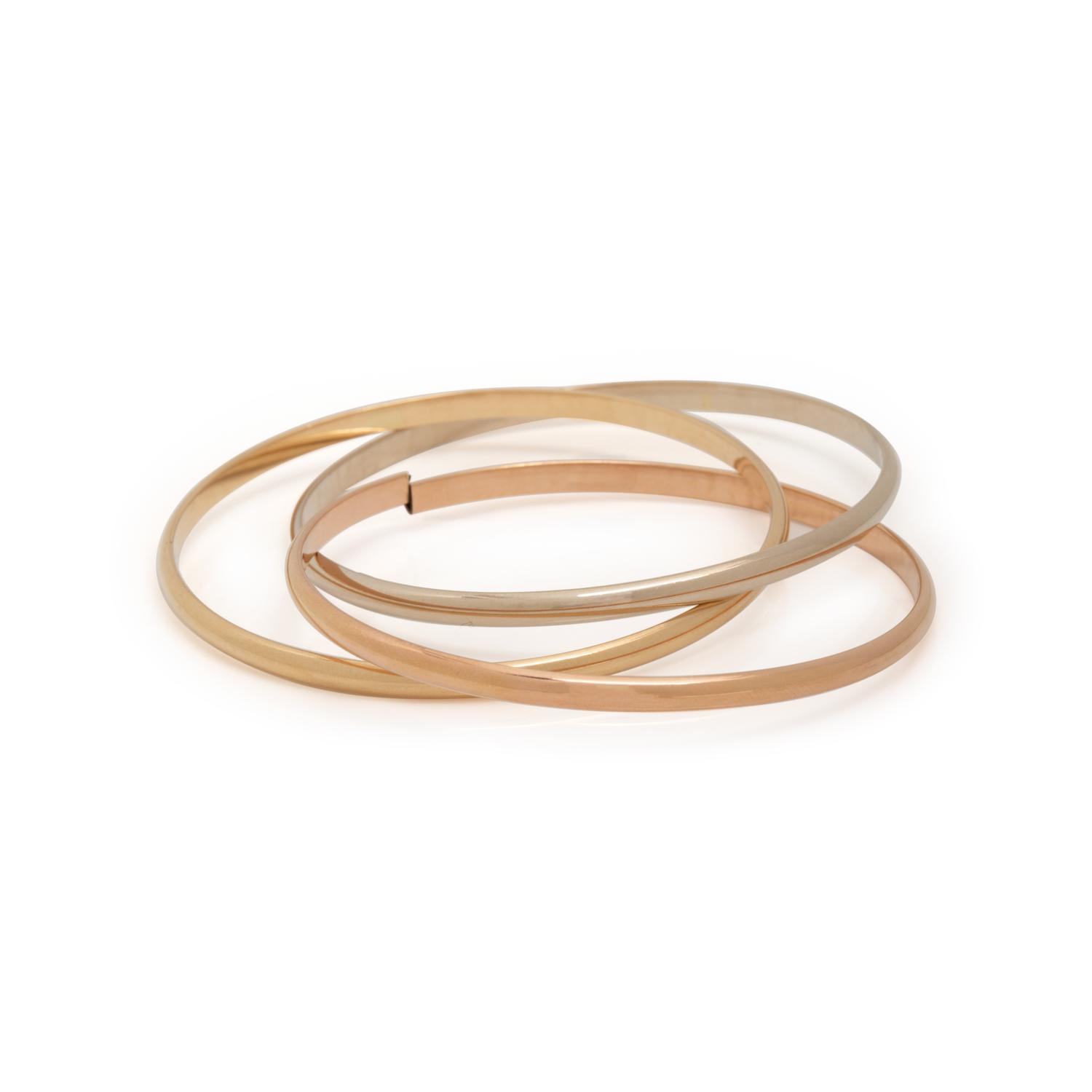 TRICOLOR GOLD BANGLE BRACELET