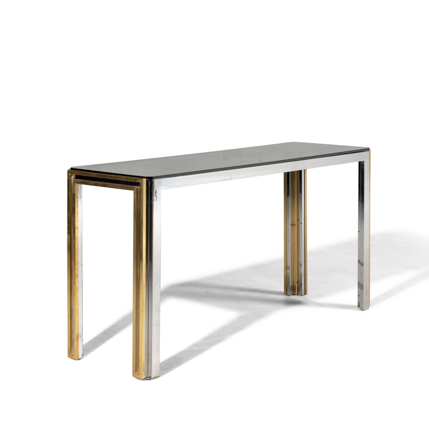 Chrome and Brass Console Table