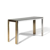Chrome and Brass Console Table