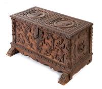 A Renaissance Revival Carved Walnut Chest Width 34 1/4 inches. — 19TH CENTURY