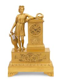 An Empire Gilt-Bronze Mantel Clock