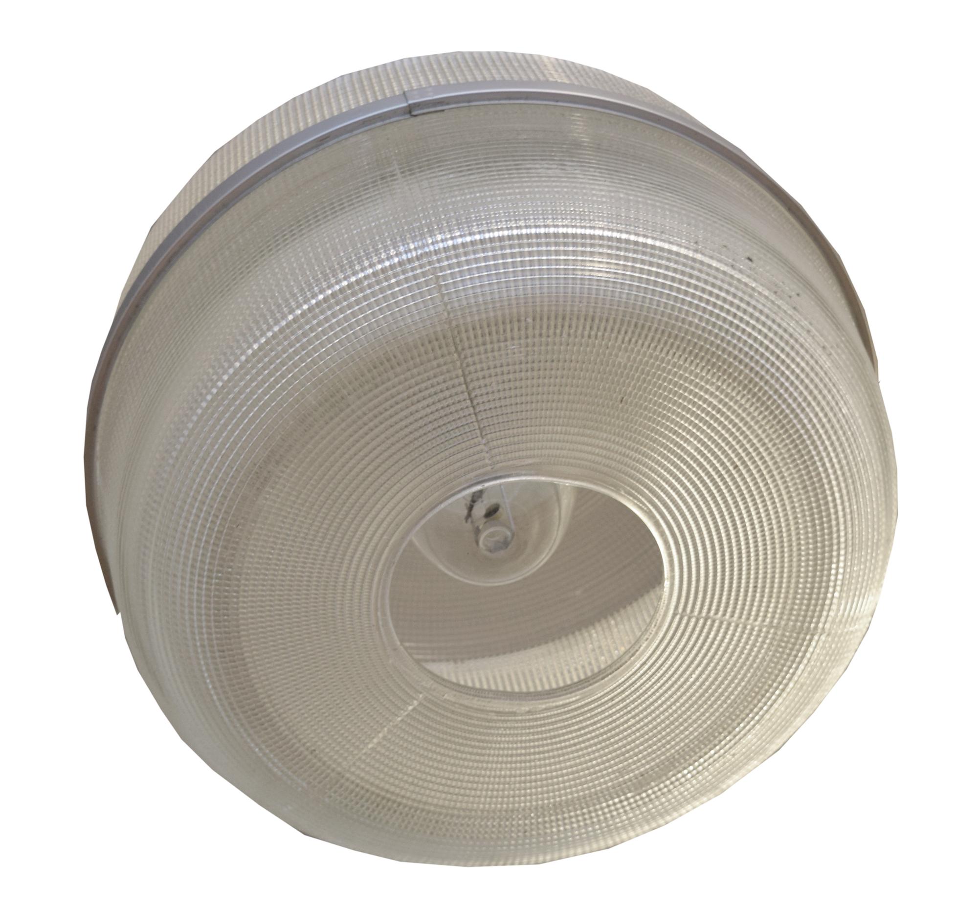 A Set of Three American Industrial Holophane Light Fixtures 18" W x 18" D x 33" H — United States, Circa 1930