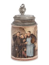 A Pewter Mounted Stoneware Stein, Lemp Brewing, St. Louis