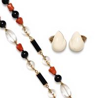 Two Bead Necklaces & Patricia Von Muslin Ear Clips